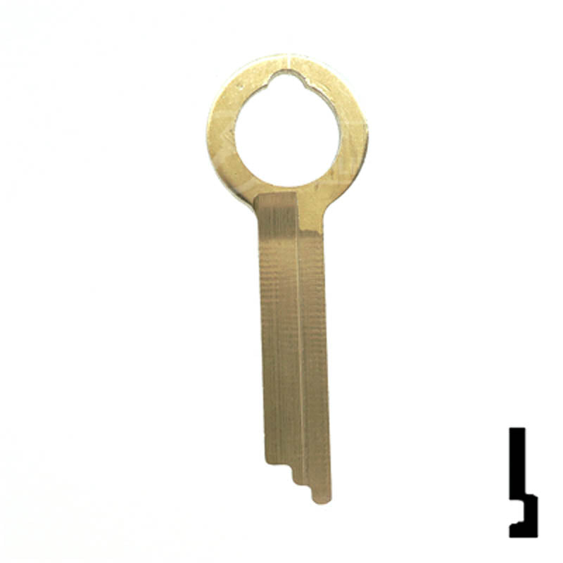 Uncut Key Blank | HHM, York | 1135 Flat Steel-Bit-Tubular-Key Ilco