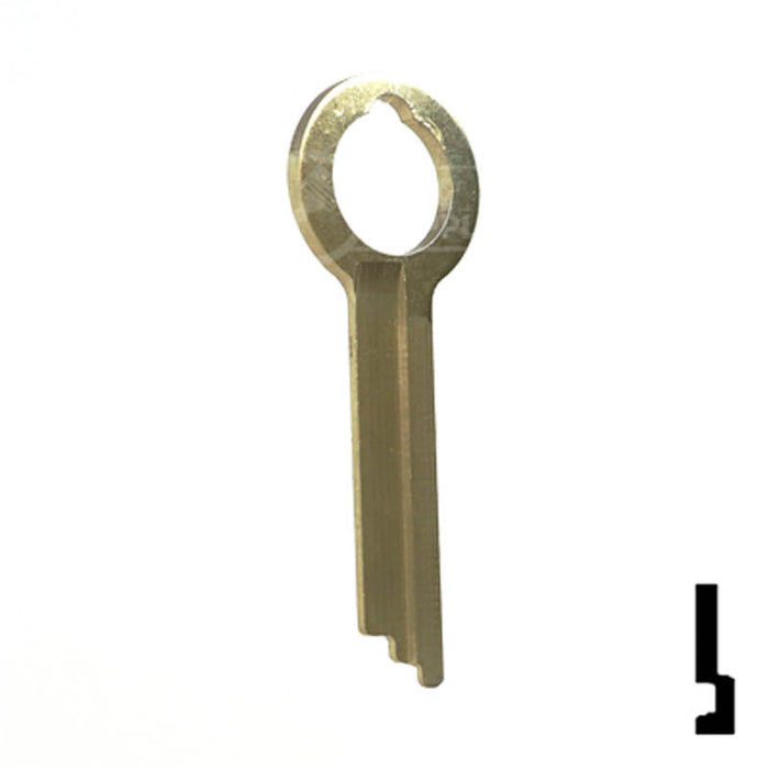 Uncut Key Blank | HHM, York | 1135 Flat Steel-Bit-Tubular-Key Ilco