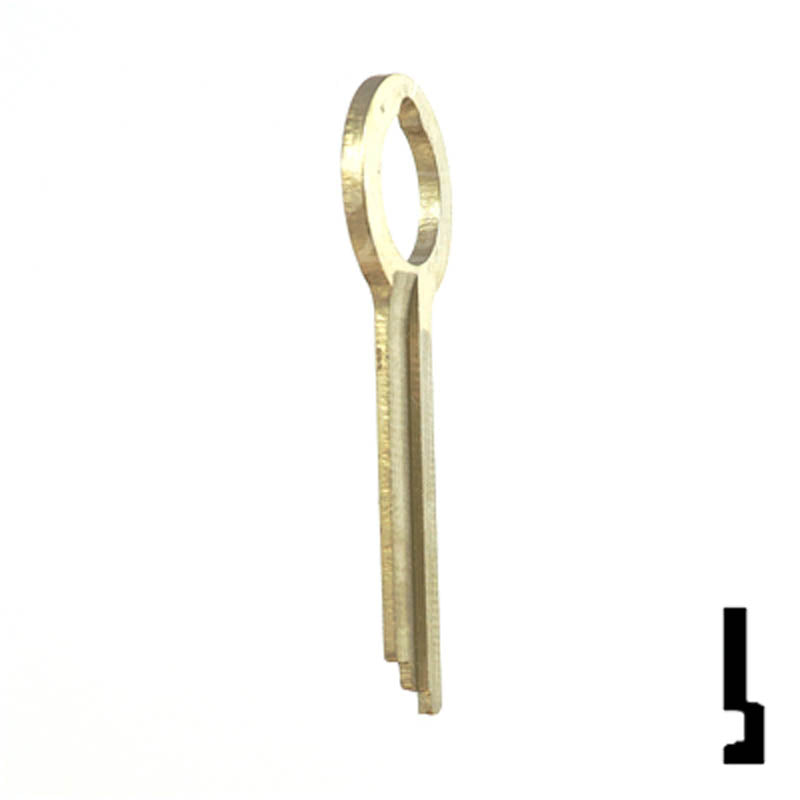 Uncut Key Blank | HHM, York | 1135 Flat Steel-Bit-Tubular-Key Ilco