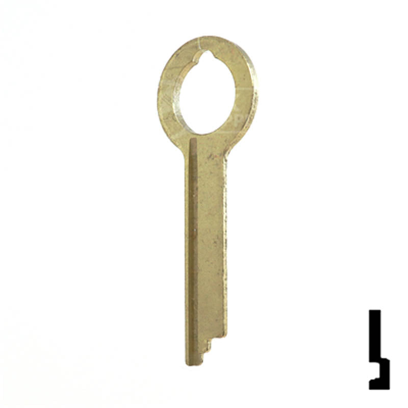 Uncut Key Blank | HHM, York | 1135 Flat Steel-Bit-Tubular-Key Ilco