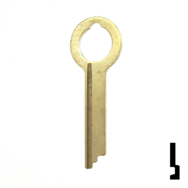 Uncut Key Blank | HHM, York | 1135 Flat Steel-Bit-Tubular-Key Ilco