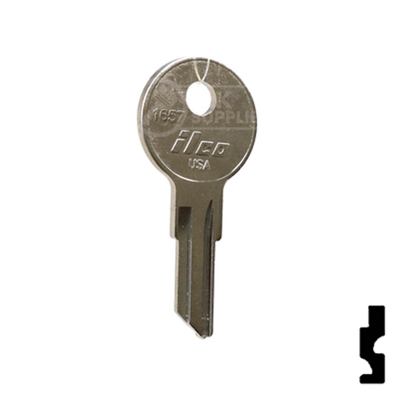 Uncut Key Blank | Pollak | 1657 Flat Steel-Bit-Tubular-Key Ilco