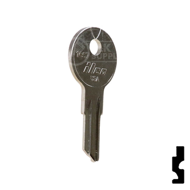 Uncut Key Blank | Pollak | 1657 Flat Steel-Bit-Tubular-Key Ilco