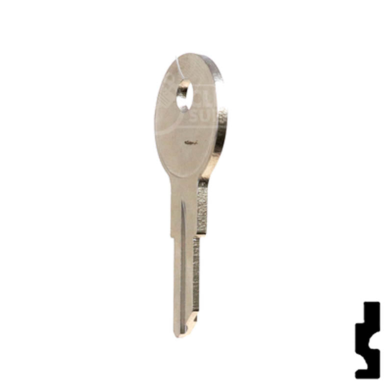 Uncut Key Blank | Pollak | 1657 Flat Steel-Bit-Tubular-Key Ilco