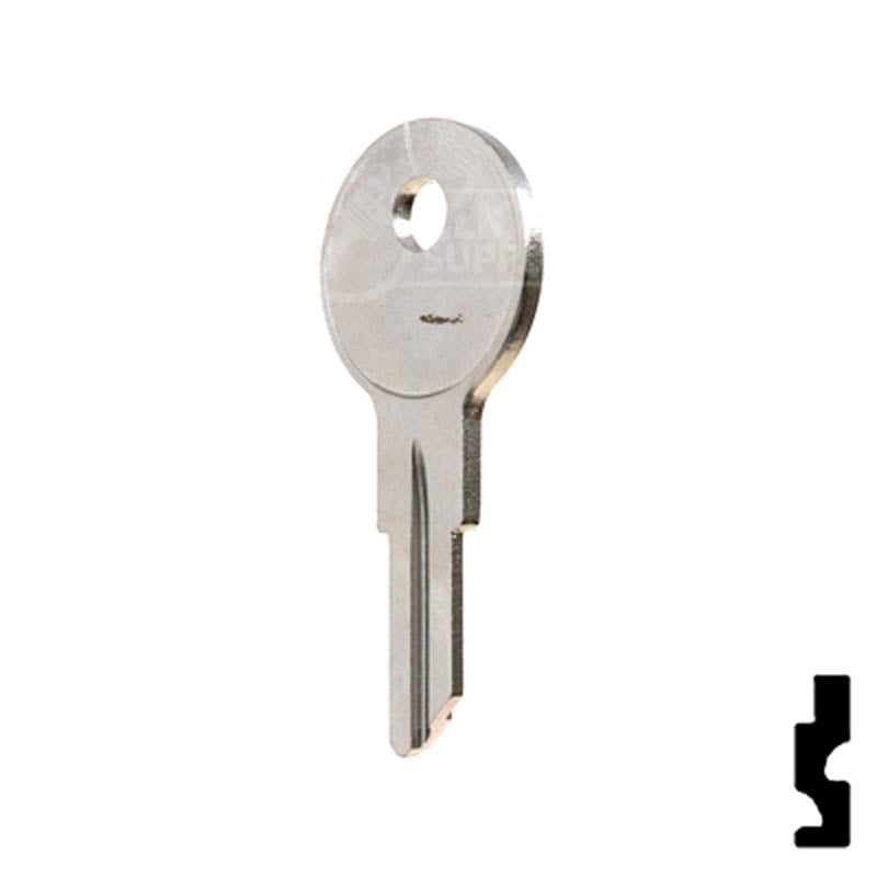 Uncut Key Blank | Pollak | 1657 Flat Steel-Bit-Tubular-Key Ilco