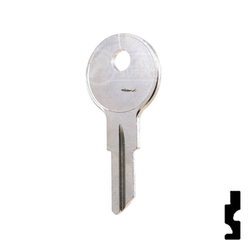 Uncut Key Blank | Pollak | 1657 Flat Steel-Bit-Tubular-Key Ilco