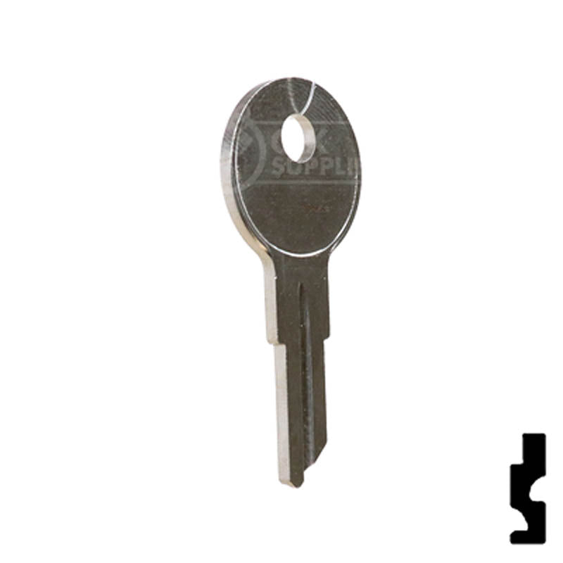 Uncut Key Blank | Pollak | 1657 Flat Steel-Bit-Tubular-Key Ilco