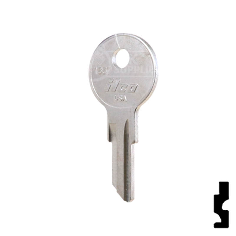 Uncut Key Blank | Pollak | 1657 Flat Steel-Bit-Tubular-Key Ilco