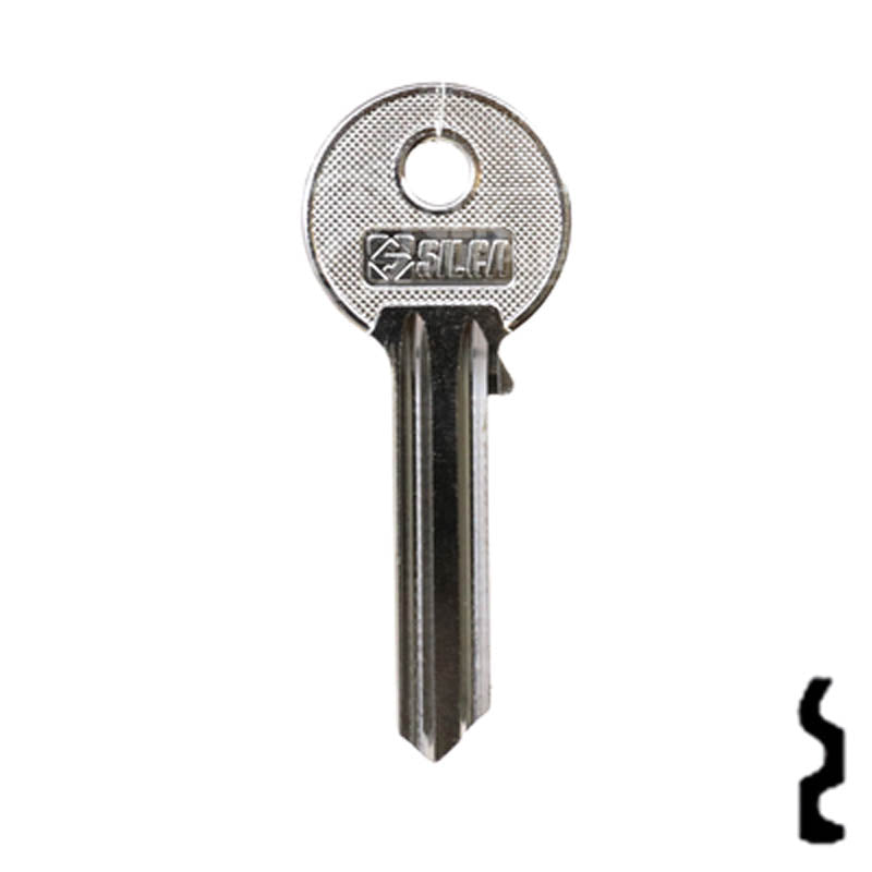 Uncut Key Blank | Yale | UL054 Flat Steel-Bit-Tubular-Key Ilco