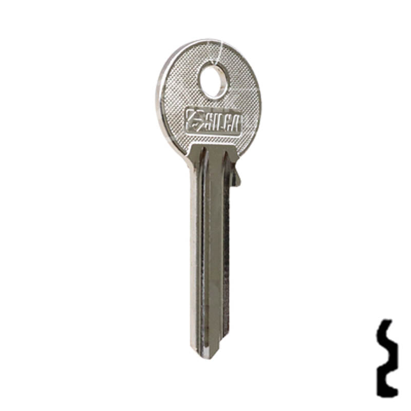 Uncut Key Blank | Yale | UL054 Flat Steel-Bit-Tubular-Key Ilco