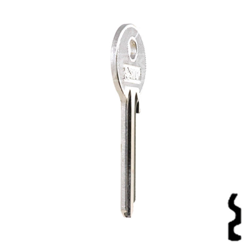 Uncut Key Blank | Yale | UL054 Flat Steel-Bit-Tubular-Key Ilco