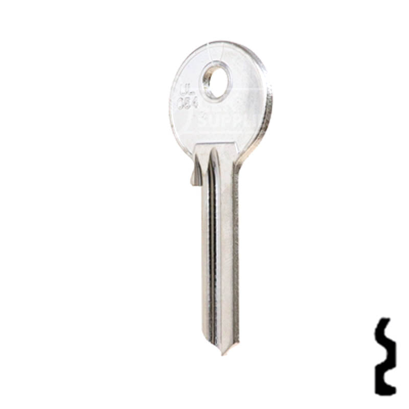Uncut Key Blank | Yale | UL054 Flat Steel-Bit-Tubular-Key Ilco