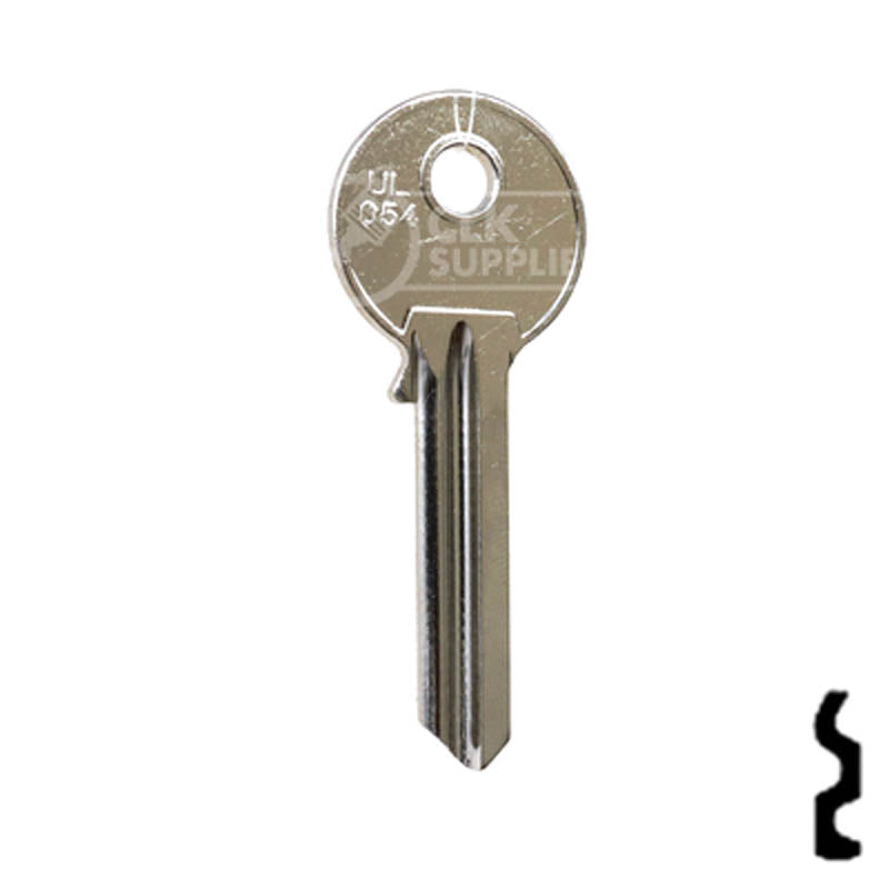 Uncut Key Blank | Yale | UL054 Flat Steel-Bit-Tubular-Key Ilco