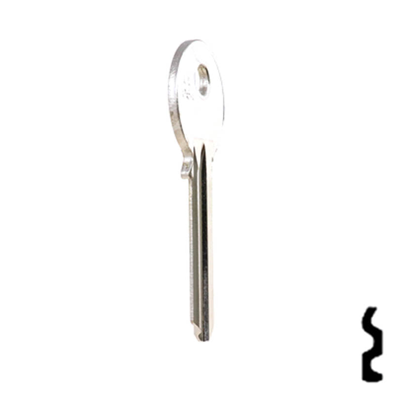 Uncut Key Blank | Yale | UL054 Flat Steel-Bit-Tubular-Key Ilco