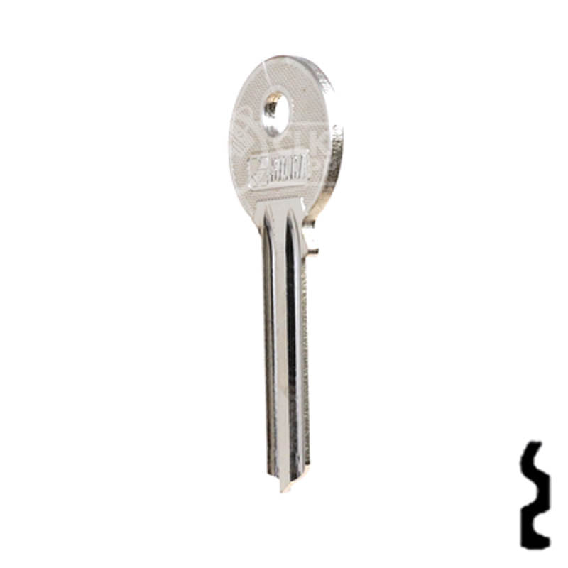 Uncut Key Blank | Yale | UL054 Flat Steel-Bit-Tubular-Key Ilco