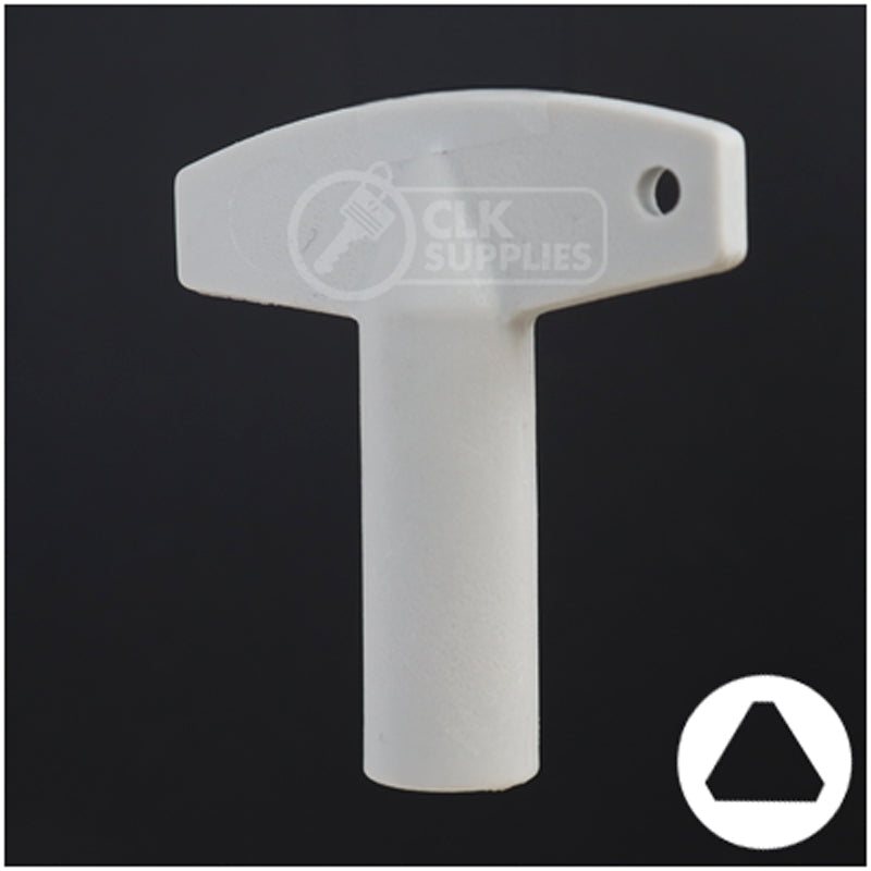 Plastic Triangle Utility Key | Lowe & Fletcher | BD177 Hitch-Tool Box-Utility Key Framon Manufacturing Company, Inc