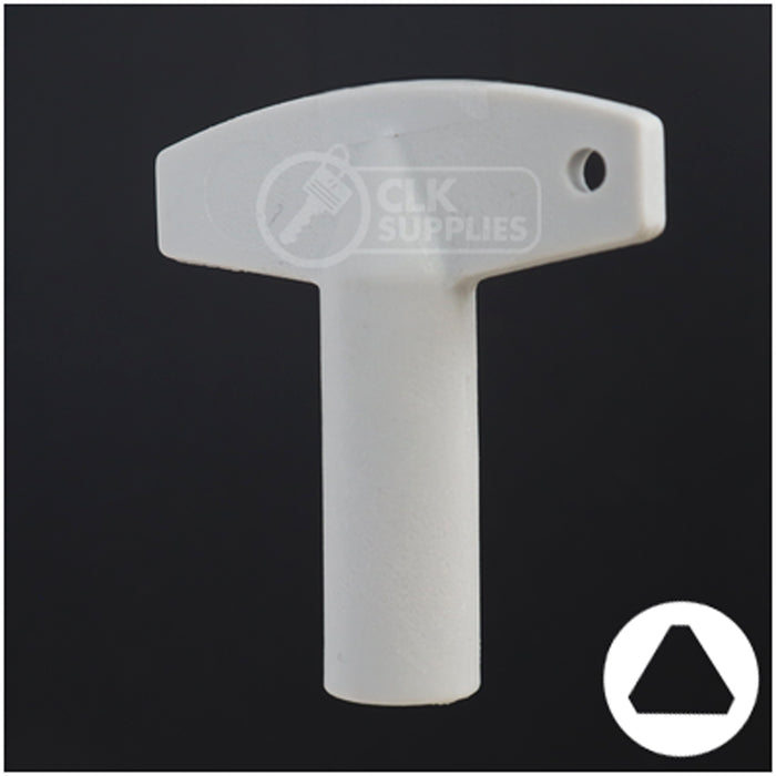 Plastic Triangle Utility Key | Lowe & Fletcher | BD177 Hitch-Tool Box-Utility Key Framon Manufacturing Company, Inc
