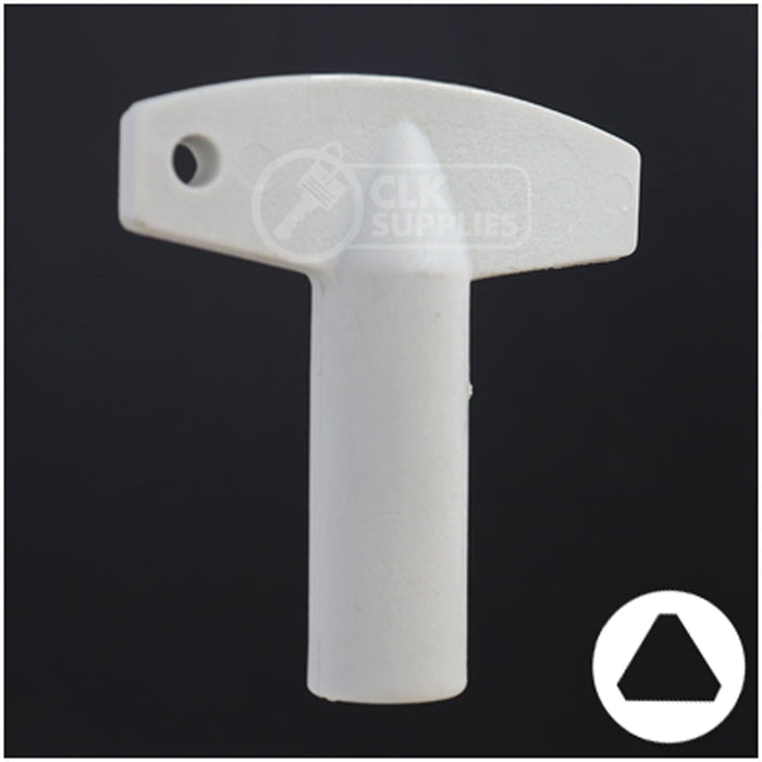 Plastic Triangle Utility Key | Lowe & Fletcher | BD177 Hitch-Tool Box-Utility Key Framon Manufacturing Company, Inc