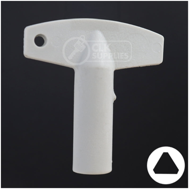 Plastic Triangle Utility Key | Lowe & Fletcher | BD177 Hitch-Tool Box-Utility Key Framon Manufacturing Company, Inc