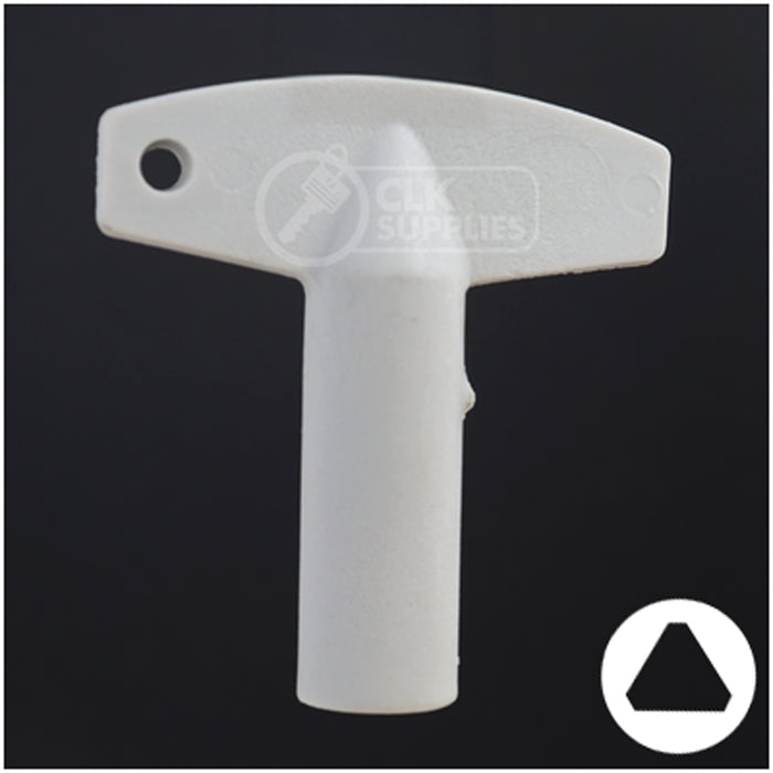Plastic Triangle Utility Key | Lowe & Fletcher | BD177 Hitch-Tool Box-Utility Key Framon Manufacturing Company, Inc