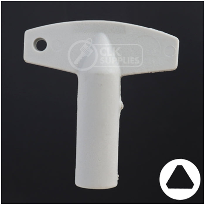 Plastic Triangle Utility Key | Lowe & Fletcher | BD177 Hitch-Tool Box-Utility Key Framon Manufacturing Company, Inc