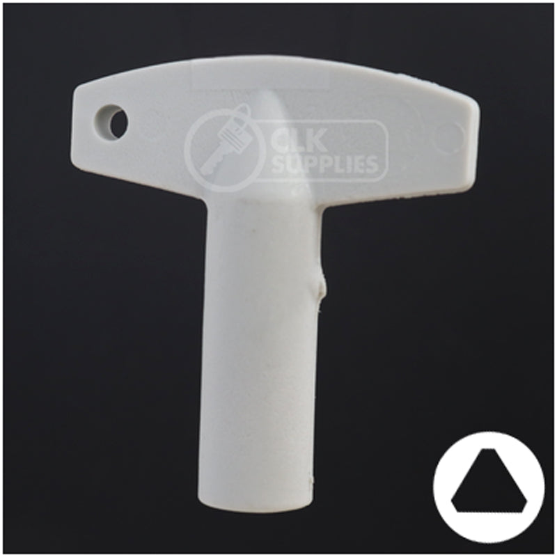 Plastic Triangle Utility Key | Lowe & Fletcher | BD177 Hitch-Tool Box-Utility Key Framon Manufacturing Company, Inc
