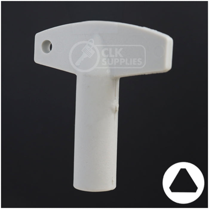 Plastic Triangle Utility Key | Lowe & Fletcher | BD177 Hitch-Tool Box-Utility Key Framon Manufacturing Company, Inc