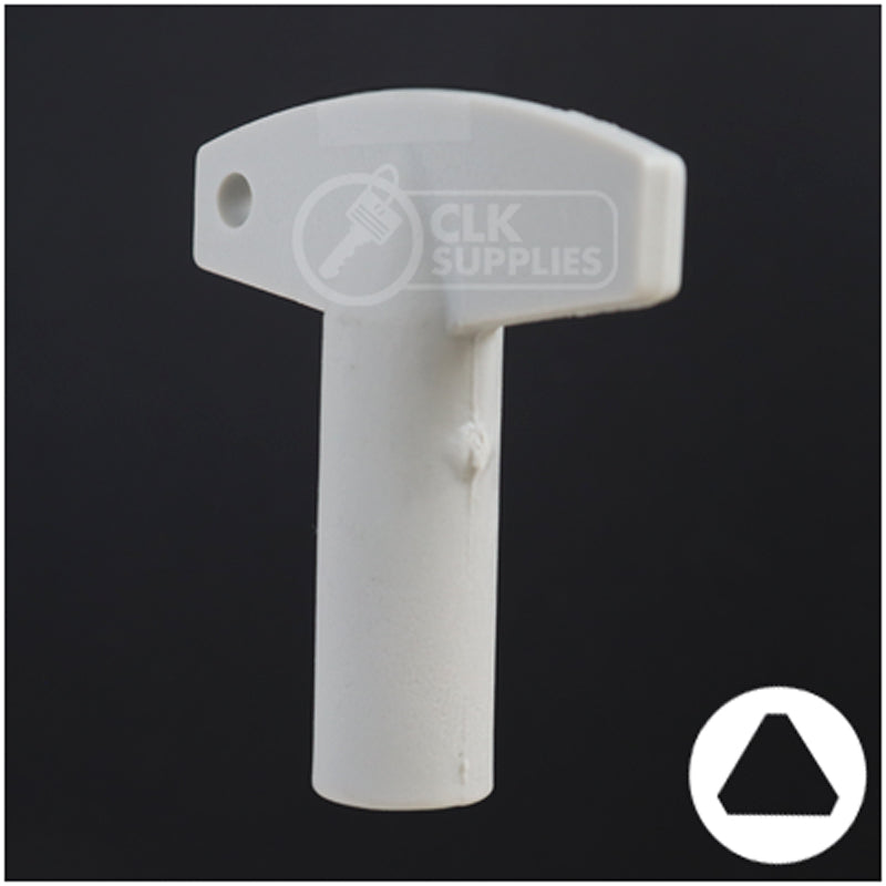 Plastic Triangle Utility Key | Lowe & Fletcher | BD177 Hitch-Tool Box-Utility Key Framon Manufacturing Company, Inc