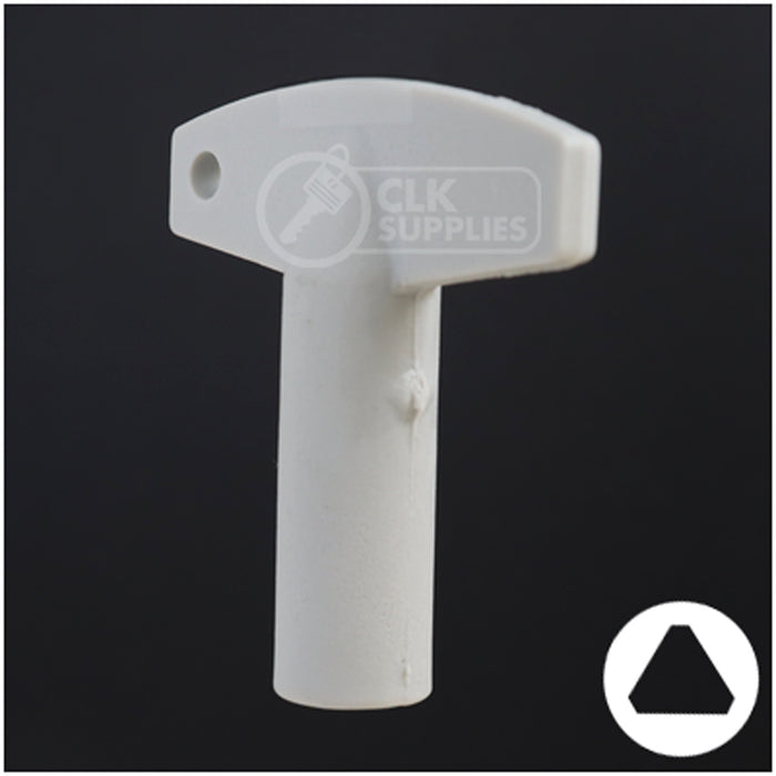 Plastic Triangle Utility Key | Lowe & Fletcher | BD177 Hitch-Tool Box-Utility Key Framon Manufacturing Company, Inc