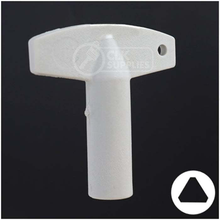 Plastic Triangle Utility Key | Lowe & Fletcher | BD177 Hitch-Tool Box-Utility Key Framon Manufacturing Company, Inc