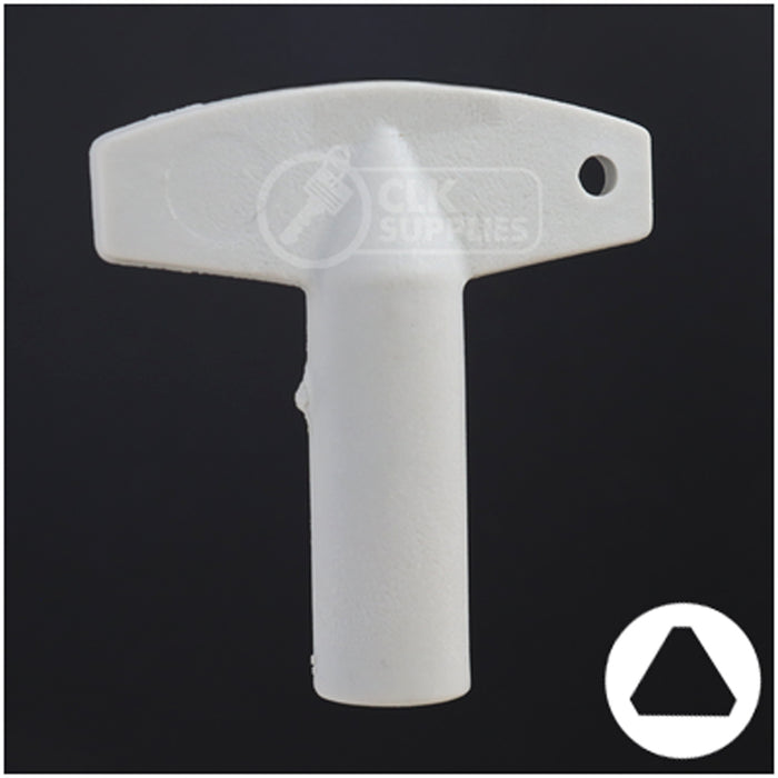 Plastic Triangle Utility Key | Lowe & Fletcher | BD177 Hitch-Tool Box-Utility Key Framon Manufacturing Company, Inc