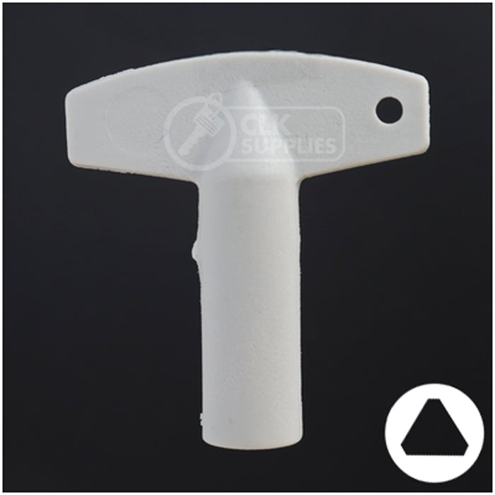 Plastic Triangle Utility Key | Lowe & Fletcher | BD177 Hitch-Tool Box-Utility Key Framon Manufacturing Company, Inc
