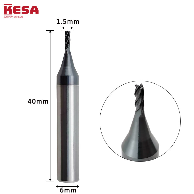 1.5mm End Mill Cutter for Triton, Condor, SEC-E9, Condor, Black Widow Laser Key Cutting Bit KESA