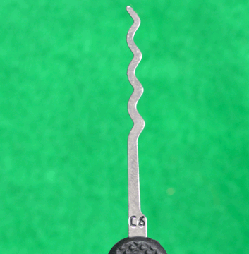C6 Sine Quad Lock Pick Government Steel with Plastic Handle Lock Pick Peterson Manufacturing