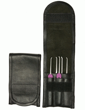 Leather EDC 3 Inches Wide Case -by Peterson Lock Pick Case Peterson Manufacturing