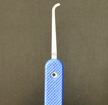 Professional Hook 5 Lock Pick 0.015 Stainless Steel Slender Profile Lock Pick Peterson Manufacturing