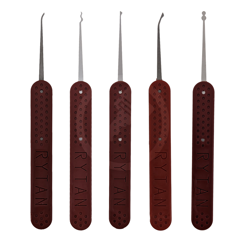 Rytan Mini-Red Miniature Lock Pick Set | 27-Piece (Large Zipper Case) Lock Pick Rytan