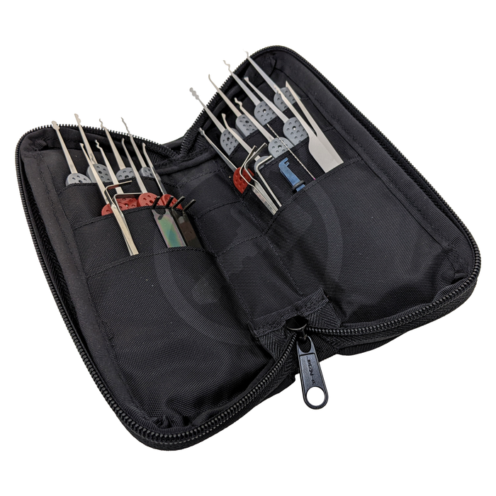 Rytan Mini-Red Miniature Lock Pick Set | 27-Piece (Large Zipper Case) Lock Pick Rytan