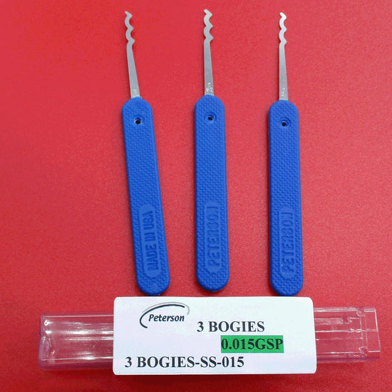 3 BOGIES 0.015 GSP -by Peterson Lock Pick Set Peterson Manufacturing