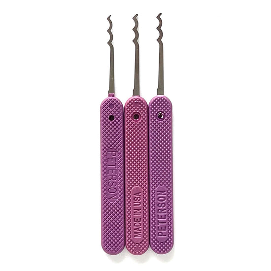 3 Piece GSP Bogie Lock Pick Set 0.018 Thickness Lock Pick Set Peterson Manufacturing