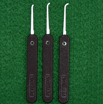 3 Piece GSP Hook Lock Pick Set 0.025 Government Steel Lock Pick Set Peterson Manufacturing