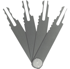 4 Piece Chicago-Style Wafer Lock Pick Set with Riveted Handles Lock Pick Set Peterson Manufacturing