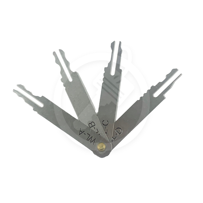 4 Piece Chicago-Style Wafer Lock Pick Set with Riveted Handles Lock Pick Set Peterson Manufacturing