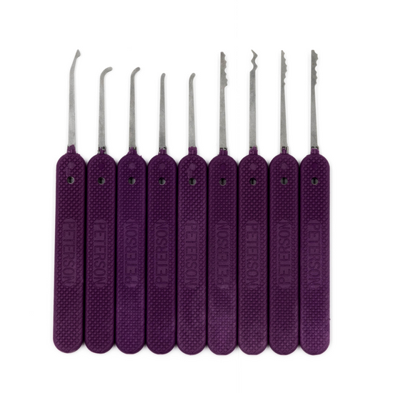 Just Picks 0.018 Government Steel Lock Picks Slender Group B Lock Pick Set Peterson Manufacturing