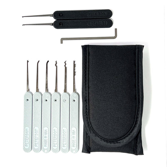 Peterson City Lock Pick Set Electroless Nickel with Plastic Handles Lock Pick Set Peterson Manufacturing