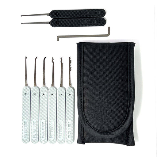 Peterson City Lock Pick Set Electroless Nickel with Plastic Handles Lock Pick Set Peterson Manufacturing