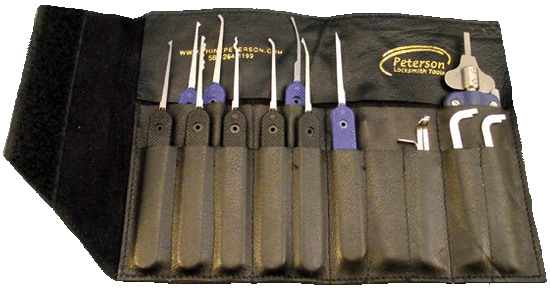 Professional 9 Piece Lock Pick Set with Spinner and Plastic Grip Handles Lock Pick Set Peterson Manufacturing