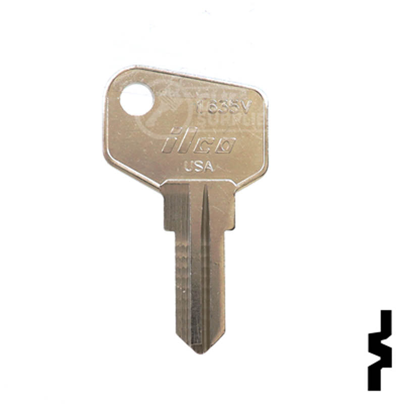 1635V ARFE Cam Lock Key Office Furniture-Mailbox Key Ilco