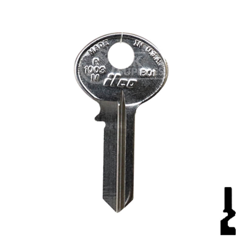 Uncut  Key Blank | Bommer | R1003M, BO1 Office Furniture-Mailbox Key Ilco