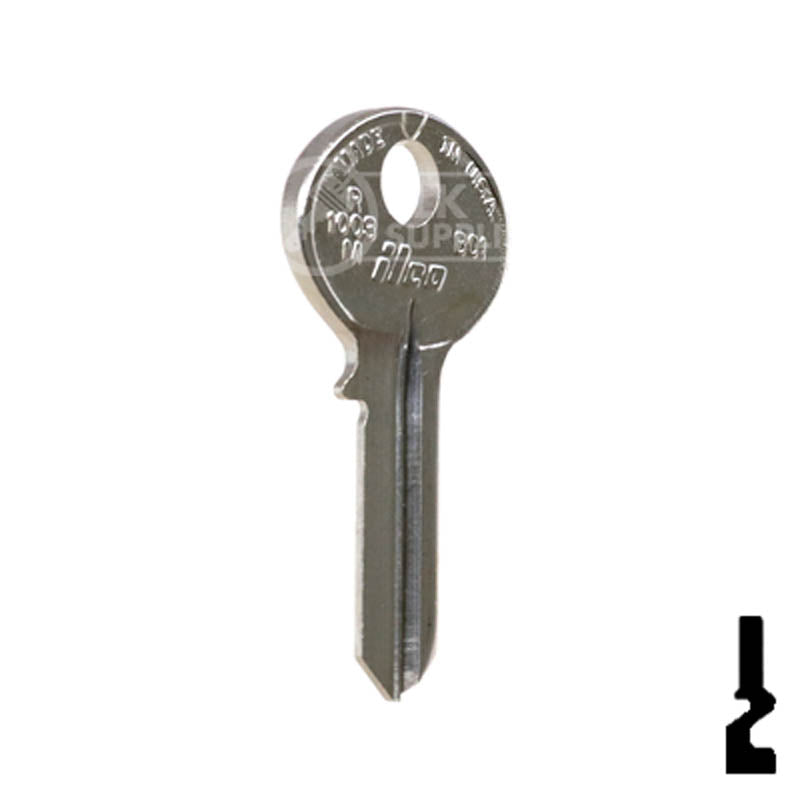 Uncut  Key Blank | Bommer | R1003M, BO1 Office Furniture-Mailbox Key Ilco